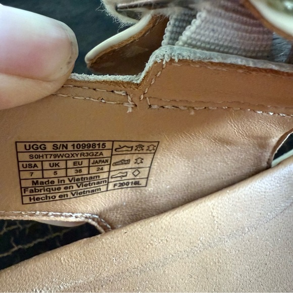 UGG Cream and Tan Platform Sandals - Picture 7 of 11